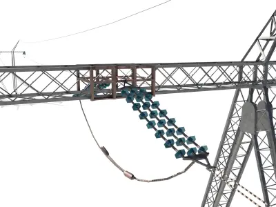 Electricity Pole 24 Low-poly 3D model