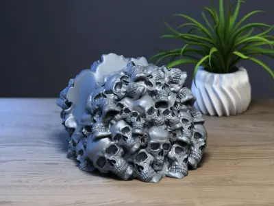 skulls Ps5 controller stand 3D print model