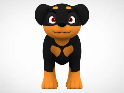 Rottweiler  Low-poly 3D model