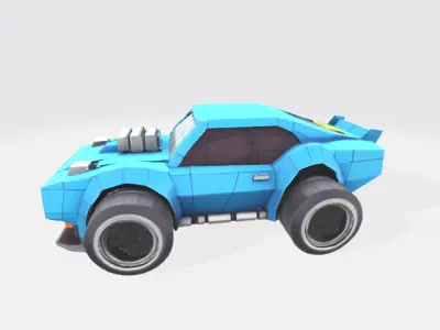 Lowpoly sport car Low-poly 3D model