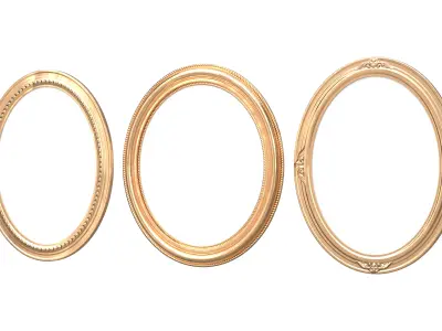 Classic Photo and Mirror Frame Set Low-poly 3D model