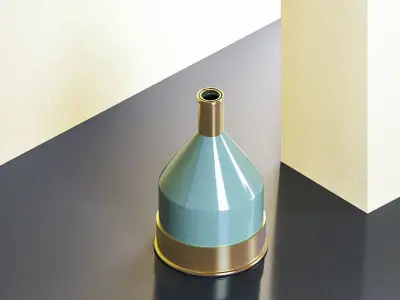 Yellow Metal Detailed Vases  - Giorgio Morandi Set 3D model