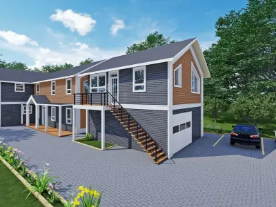 Craftsman Style House Full Scene 3D Model 3D model