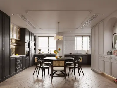 Luxury living room dining room interior scenes 32 3D model