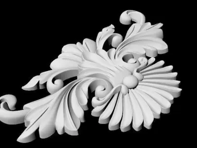 Central decor ornament for furniture 3D model 349
