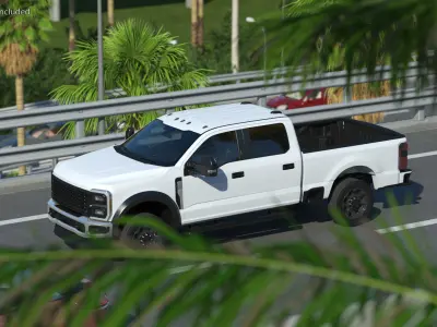 White Heavy Duty Pickup Truck 3D model