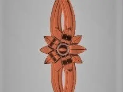 FLOWER 3 embroidery design - orange 3D model