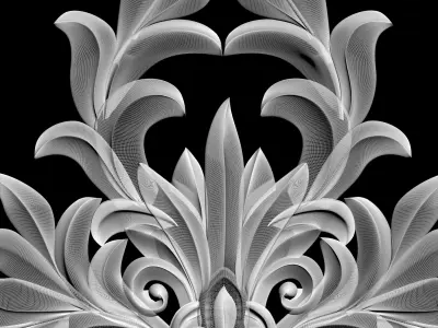 Wall decor flowers with leaves for milling CNC machines 3D print model