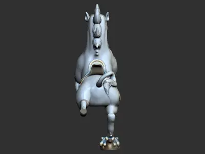 Auspicious clouds flying horses 3D model