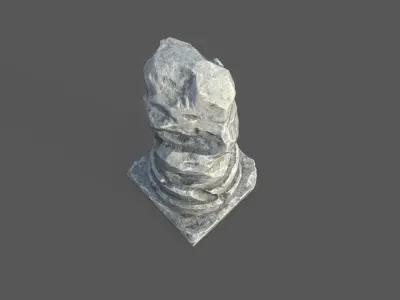 Low Poly Broken Column Low-poly 3D model