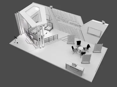 Booth Exhibition Stand a579h 3D model