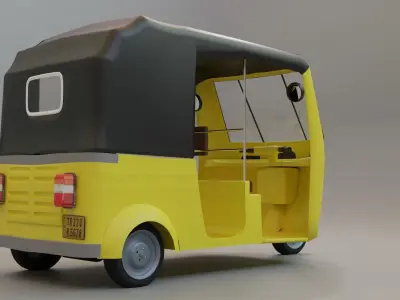Semi Realistic Auto Rickshaw 3d Model Low-poly 3D model