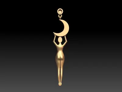 Crescent Moon Earrings 3D print model