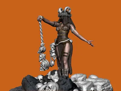 Abyssal Arcanist  The Tiefling Sorceress of Darkness 3D print model