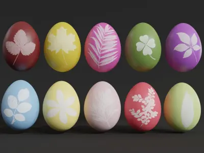 Easter Egg with Herb Print 3D model