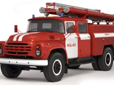 ZiL 130 AC-40 fire truck 1978 3D model