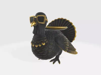 Cool Turkey Statue with Sunglasses Unique 3D Printed Decorative 3D print model
