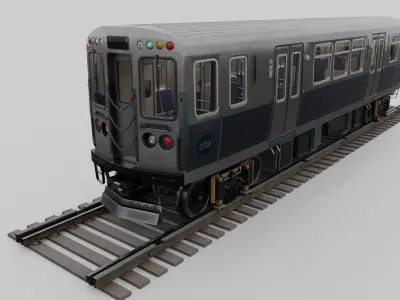 Chicago CTA train 5000 metro series Low-poly 3D model