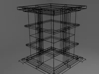 Wooden desk lamp Low-poly 3D model