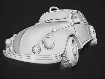 Volkswagen Beetle Relief and Pendant 3D print model