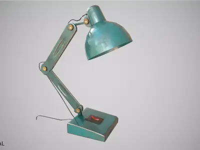 Low Poly Desk Lamp PBR Low-poly 3D model