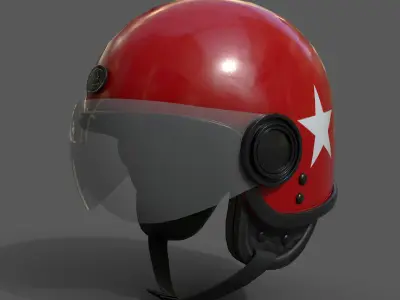 Helmet scifi racer Generic sport Color 3d model  Low-poly 3D model