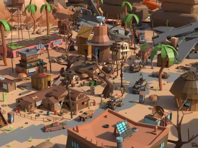 Mad Max City - 3D Model for Games Low-poly 3D model