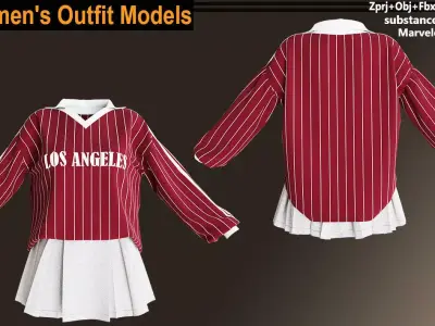 women outfit models 3D model