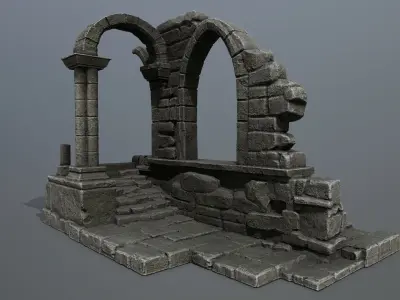 Ruin Gate Low-poly 3D model