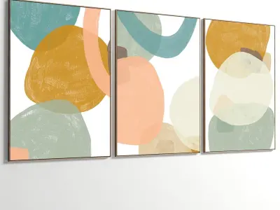 Abstract Painting Set of 3 pieces - No 34 Low-poly 3D model