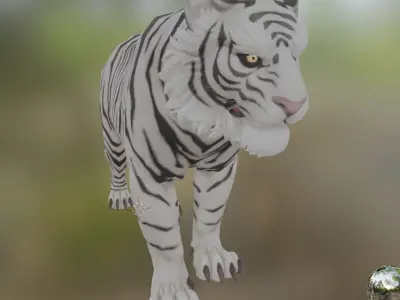 tiger rigged Low-poly 3D model