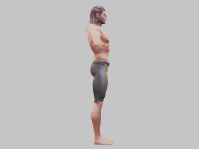 Warrior Pose 3D Model Low-poly 3D model