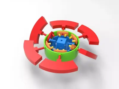 Motion Simulation of Rotating Flipping Mechanism 3D model