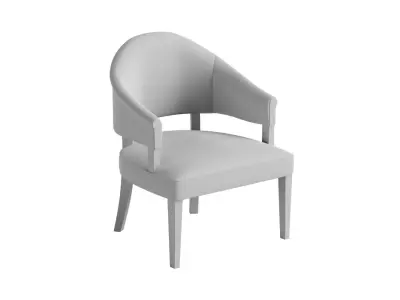 Curve Back Grey Dining Chair 3D model