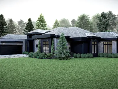 Modern House Number 11 - Stl-Dae file - 3d model Only 3D print model