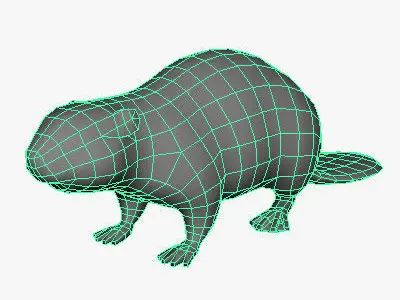 Low Poly Beaver Low-poly 3D model