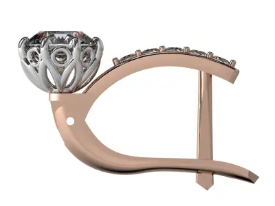 Jewelry earrings with diamonds 3D print model 3D print model