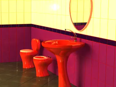 Bathroom heart set 3D Model Pack