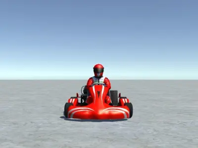 Low Poly Kart With Player 8 Low-poly 3D model