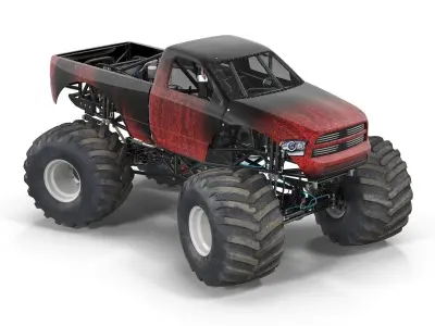 Monster Truck Generic 2 Rigged 3D model