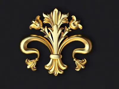 Central decor ornament for furniture 3D model 441