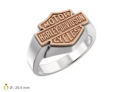 N180 HD02 Harley-Davidson signet ring 3D print model