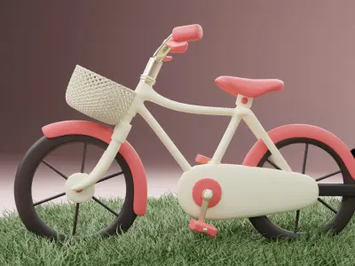 bike on grass 3D model