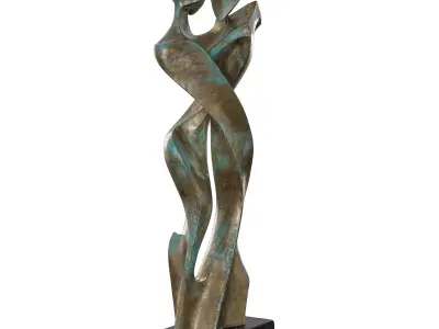 Antique Modern Abstract Embrace in Bronze  3D model