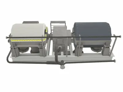 Ethylene Compressor Low-poly 3D model