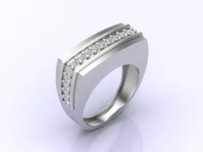 Print Ready STL 3DM  Gents Rings Diamond Men Ring  3D print model 179