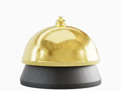 Reception Bell Set  Low-poly 3D model