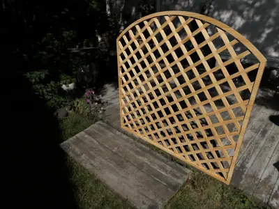 Arc wooden fence trellis for garden Low-poly 3D model