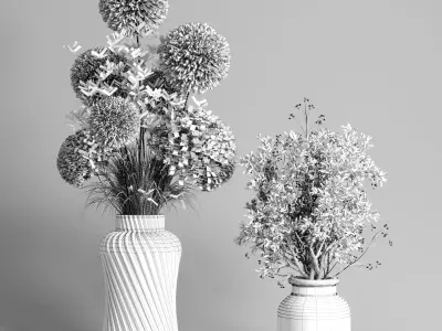 Dry Plants 25  pampas and dried branch 3D model