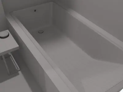 Bathtub Model rectangular Low-poly 3D model